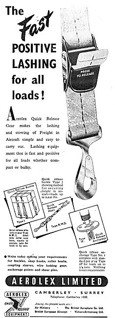 Aerolex Quick Release Gear, Cargo Fasteners & Harnesses          