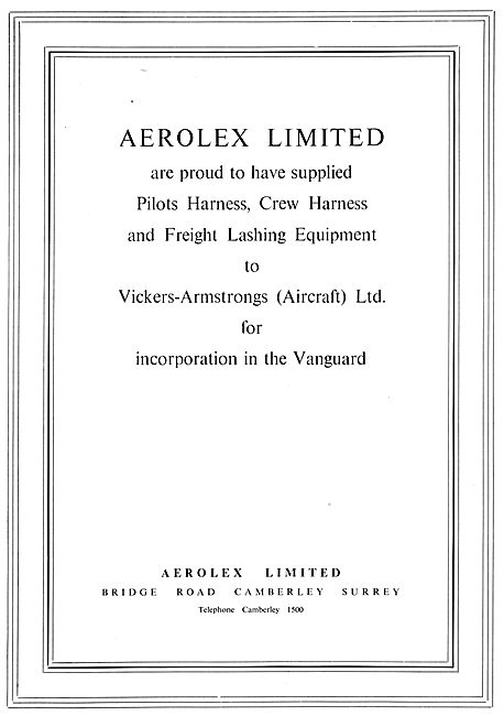 Aerolex Seat Harnesses & Freight Lashing Equipment               