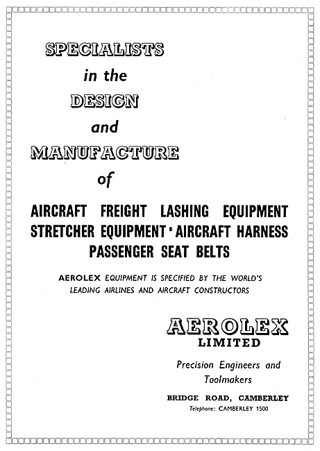 Aerolex Seat Belts & Cargo Lashings                              