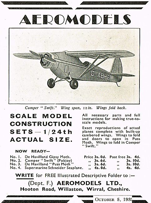 Aeromodels 1/24th Scale Model Aircraft                           