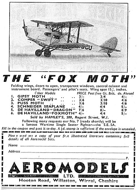 Aeromodels: 1/24th Scale Fox Moth                                