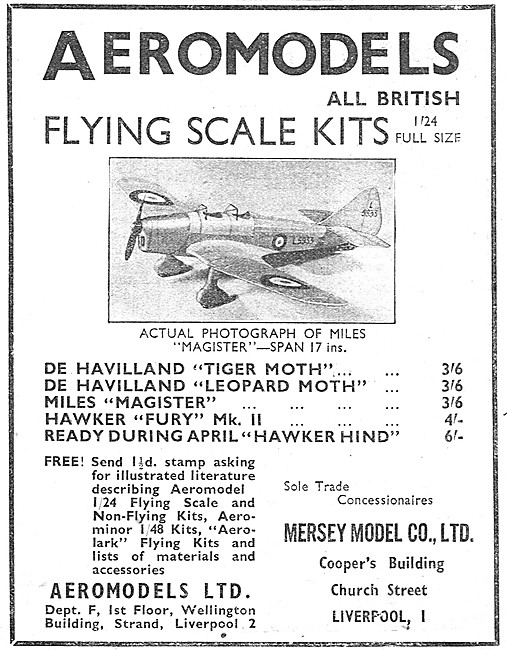 Aeromodels Miles Magister Model Aircraft                         