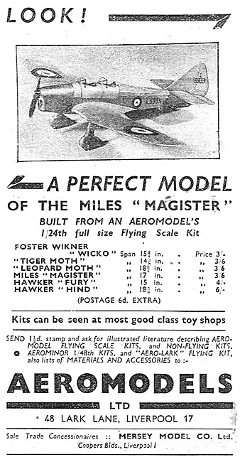 Aeromodels Miles Magister Model Aircraft                         