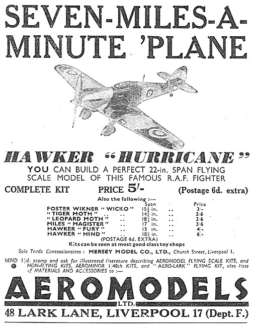 Aeromodels Hawker Hurricane  Model Aircraft                      