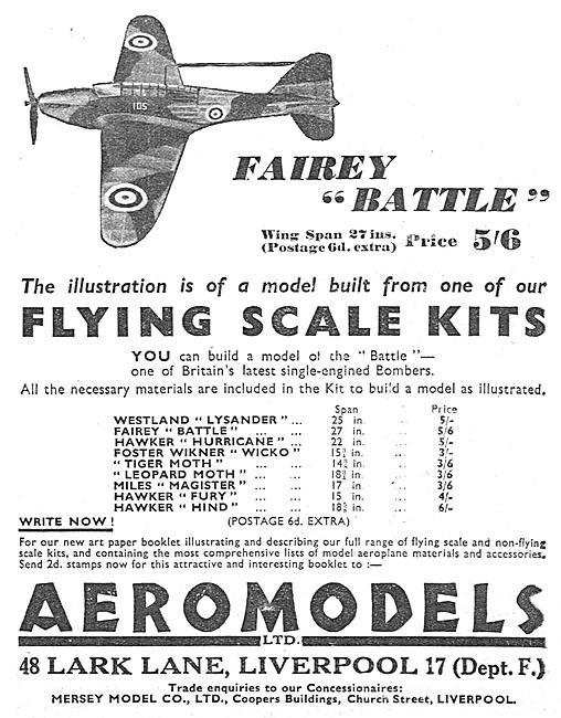 Aeromodels Fairey Battle  Model Aircraft                         