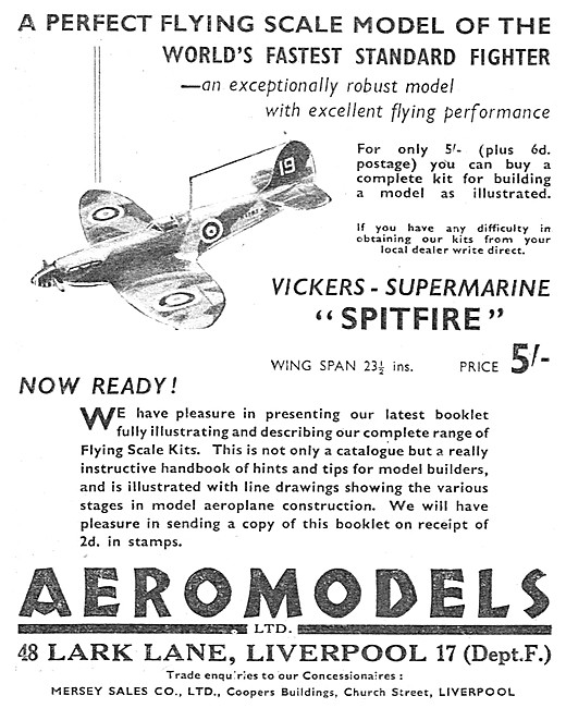 Aeromodels Spitfire Model Aircraft                               