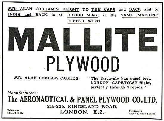 Mallite Plywood Endorsed By Cobham                               
