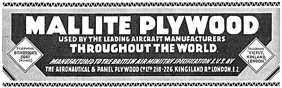 Mallite Plywood For Aircraft Constructors                        