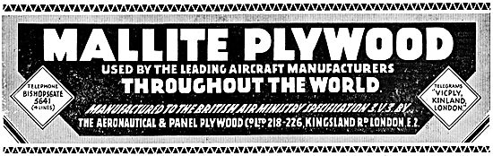 Aeronautical & Panel Plywood Mallite Plywood For Aircraft 1931   