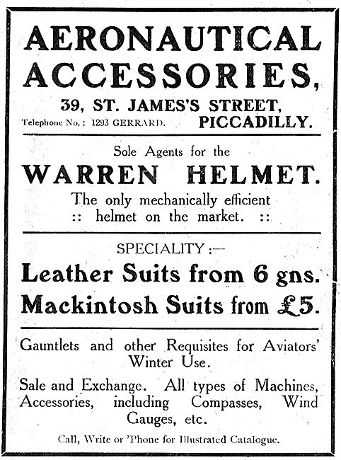 Aeronautical  Accessories Sole Agents For The Warren Helmet      