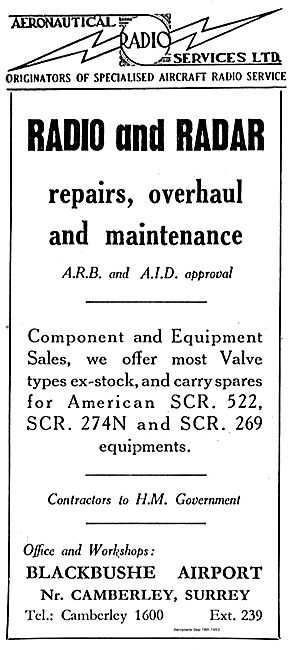 Aeronautical Radio Services Blackbushe. Radio & Radar Maintenance