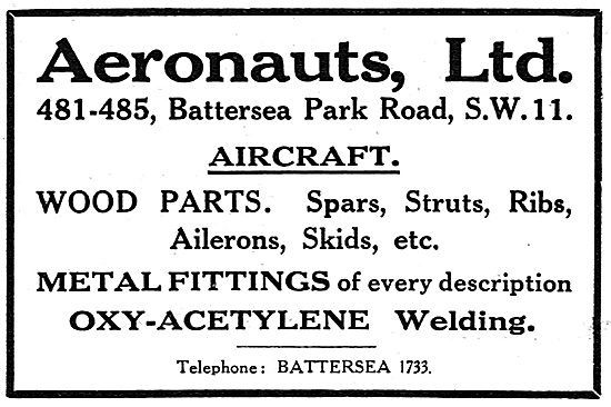 Aeronauts Ltd. 481-485, Battersea Park Rd Component Manufacturers