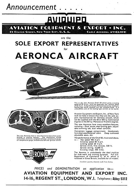 Aeronca Chief - Aviation Equipment & Export Ic                   
