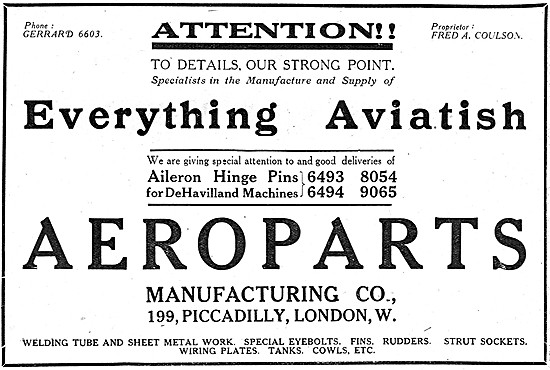 Aeroparts. Manufacturers & Stockists Of Aircraft Parts           
