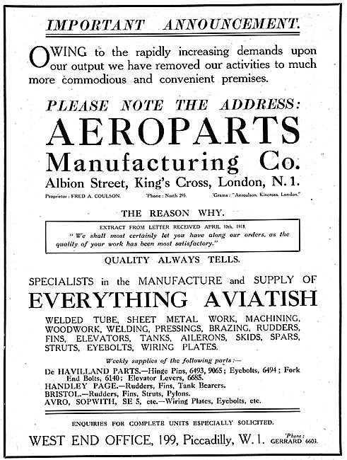 Aeroparts Manufacturing Co. Aircraft Components & Assemblies     