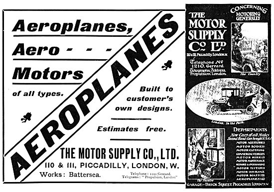 The Motor Supply Co. - Manufacturers Aeroplanes & Aero Motors    