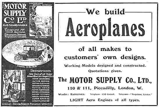 The Motor Supply Company - Build Aeroplanes To Your Own Designs  