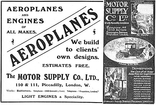 The Motor Supply Company - Build Aeroplanes To Your Own Designs  