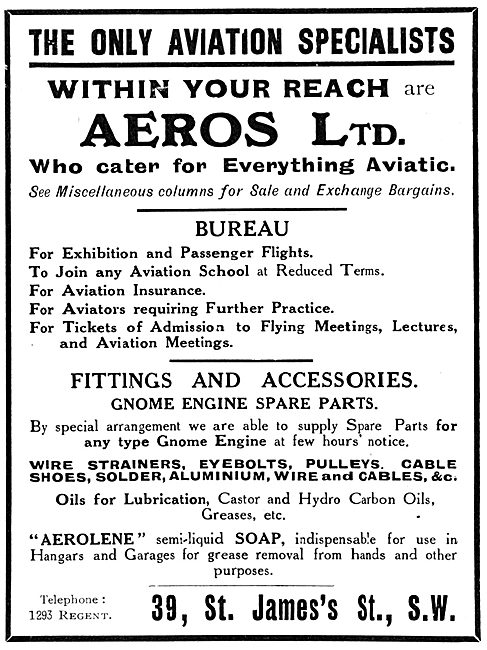 Aeros Ltd - Aviation &  Aviators Supplies & Services             