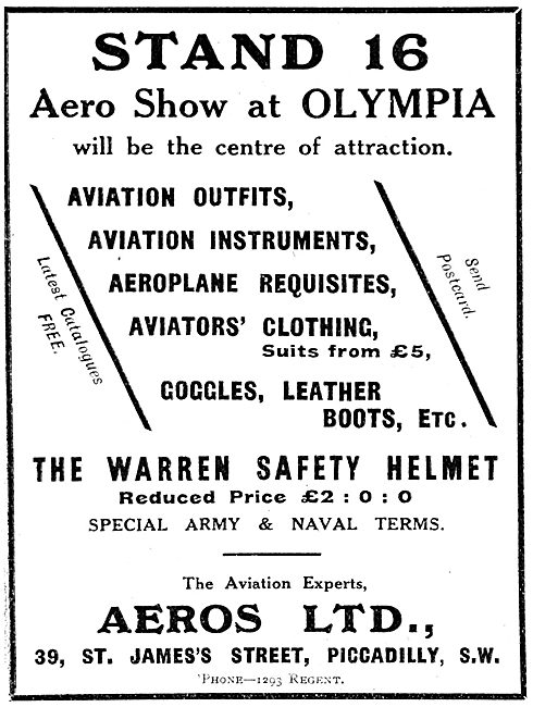 Aeros - Aeroplane & Aviators Supplies.                           