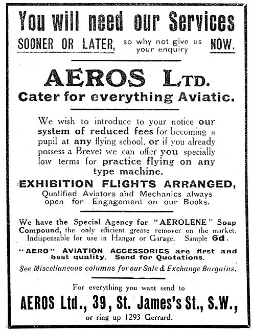 Aeros Ltd - Aviation &  Aviators Supplies & Services             