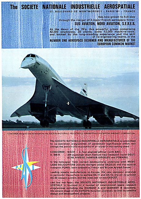 Aerospatiale Aerospace Projects 1970                             