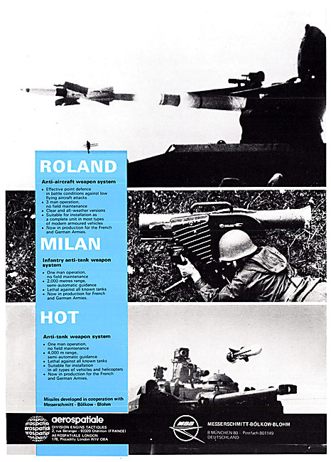Aerospatiale Missiles Aerospatiale Roland Aerospatiale Milan HOT 