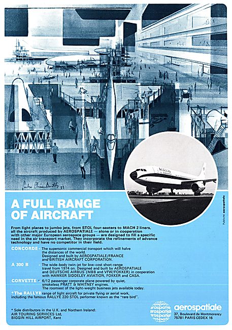Aerospatiale Aircraft 1972                                       