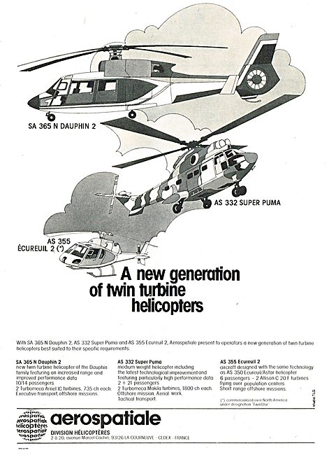 Aerospatiale -  A  New Generation Of Turbine Helicopters         