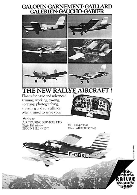 Aerospatiale Rallye Aircraft 1979 Model Range - Galopin          