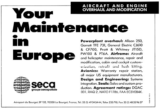 Aerospatiale SECA Engine Maintenance                             