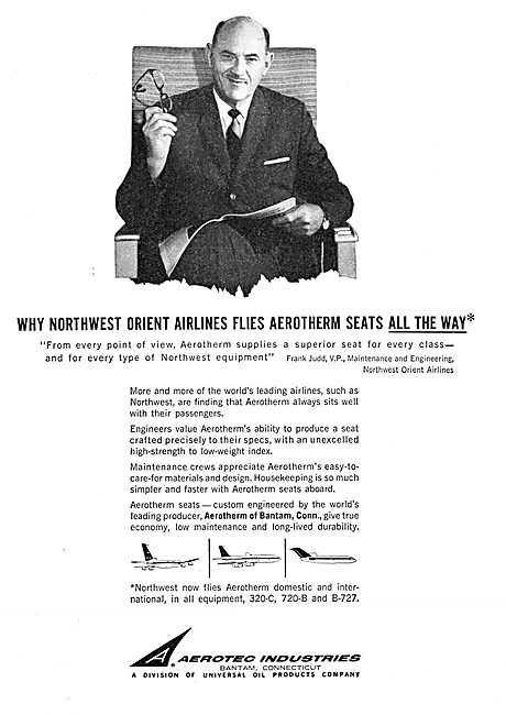 Aerotec Industries - Aerotherm Aircraft Seating 1965             