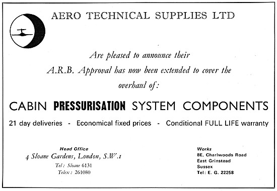 Aero Technical Supplies. Cabin Pressurisation System Parts       