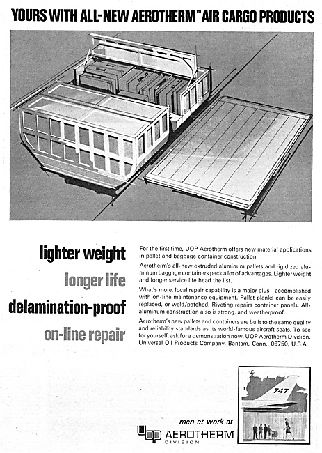 UOP Aerotherm Aircraft Cargo Containers & Pallets 1968           