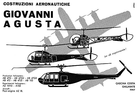 Agusta Helicopter Model Range 1960                               