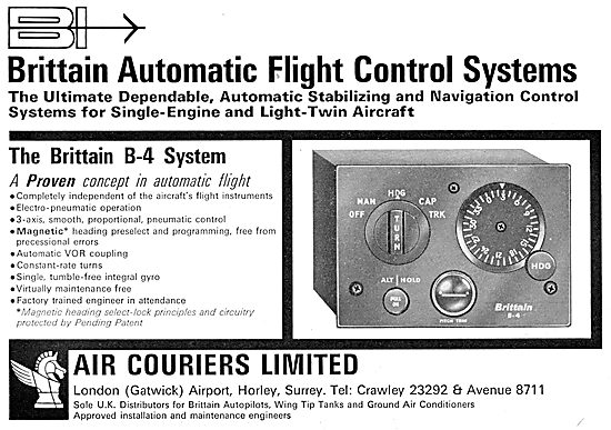 Air CouriersSales. Brittain B-4 Automatic Flight Control System  