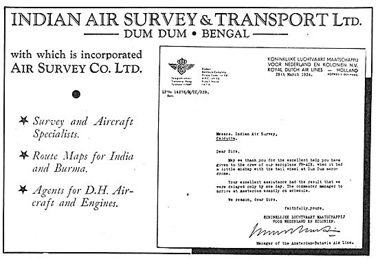  Indian Air Survey & Transport Ltd: Dum Dum Bengal               