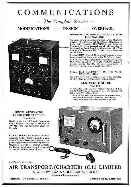 Air Transport (Charter). Radio Design, Maintenance & Testing     