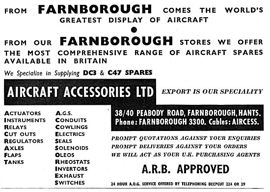 Aircraft Accessories Farnborough                                 