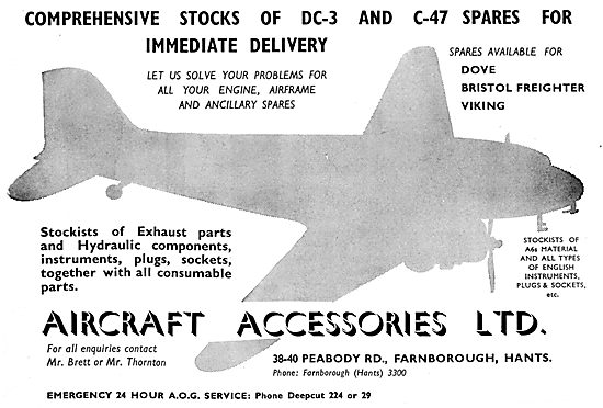 Aircraft Accessories Ltd - 38 Peabody Road Farnborough..         