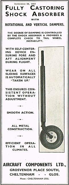 Aircraft Components Ltd Fully Castoring Shock Absorber           