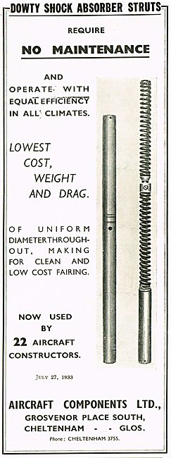 Aircraft Components Ltd Dowty Shock Absorber Struts              