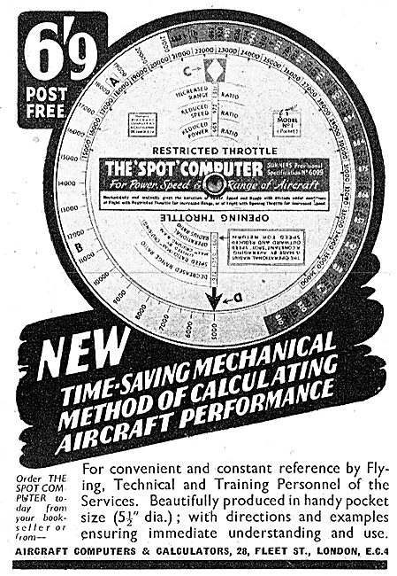 Aircraft Computers & Calculators. Spot Circular Slide Rule       