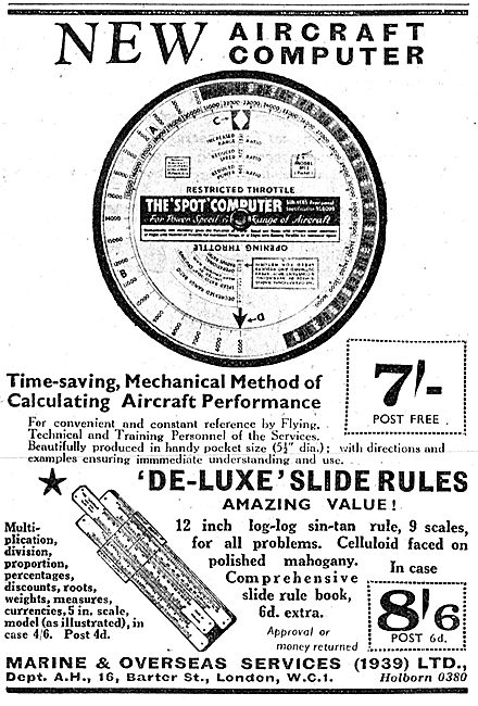 Aircraft Computers & Calculators. Spot Circular Slide Rule       