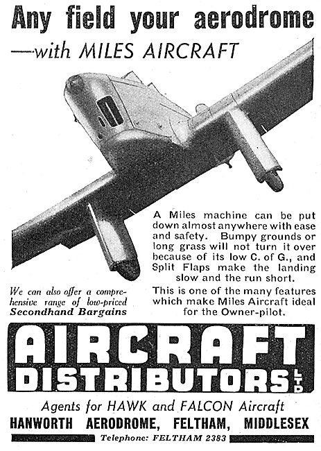 Aircraft Distributors Ltd - - Distributors For Miles Aircraft    