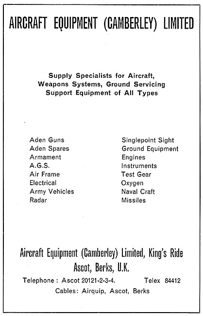 Aircraft Equipment. Aircraft Parts Stockists                     