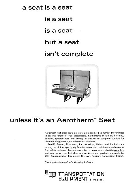 Aircraft Furnishing - Aerotherm Aircraft Passenger Seating       