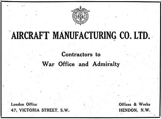 The Aircraft Manufacturing Co Hendon. Airco                      