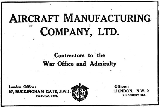 The Aircraft Manufacturing Co Hendon. Airco                      