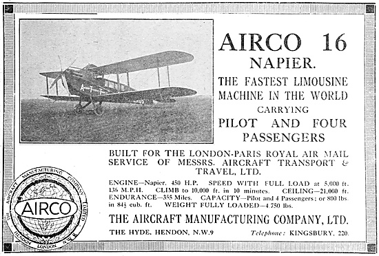 The Aircraft Manufacturing Co. Airco 16                          